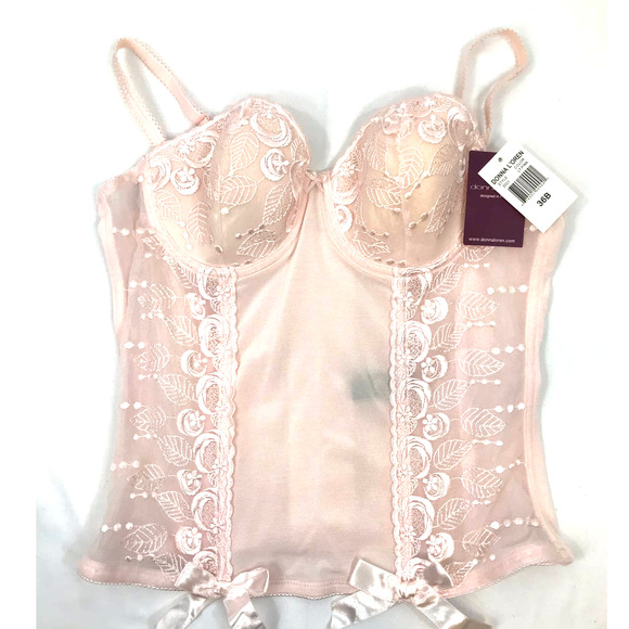 Donna L’oren Gold Label Women's Size 36B Style 2023 Pink Lace Corset Bustier - Picture 3 of 14